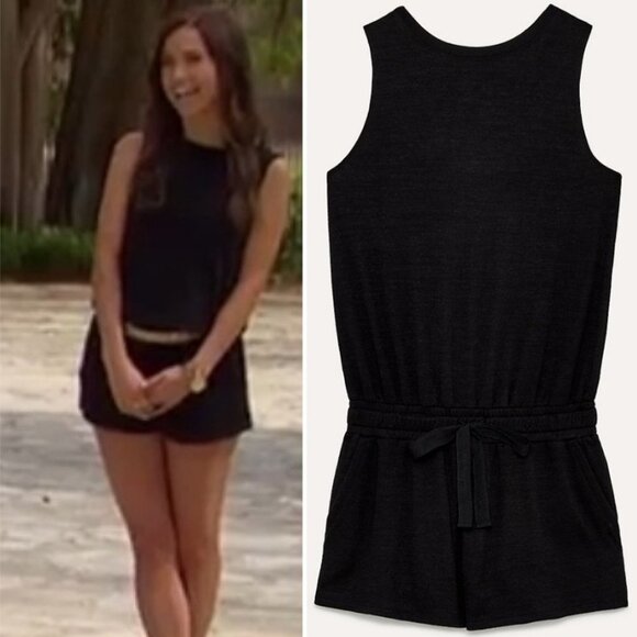 ARITZIA Wilfred Free Romper Black Tie Waist Modal Size XS Minimalist Playsuit - Picture 3 of 13